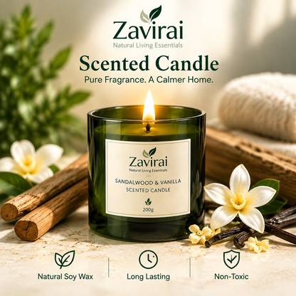 Zavirai Sandalwood & Vanilla Scented Candle