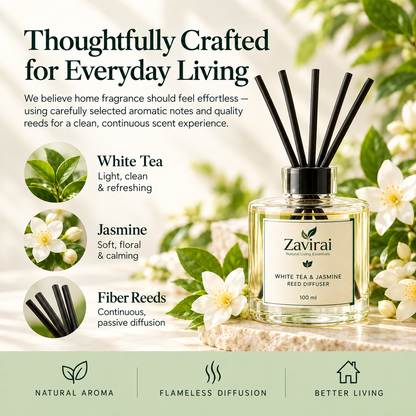 Zavirai White Tea & Jasmine Reed Diffuser