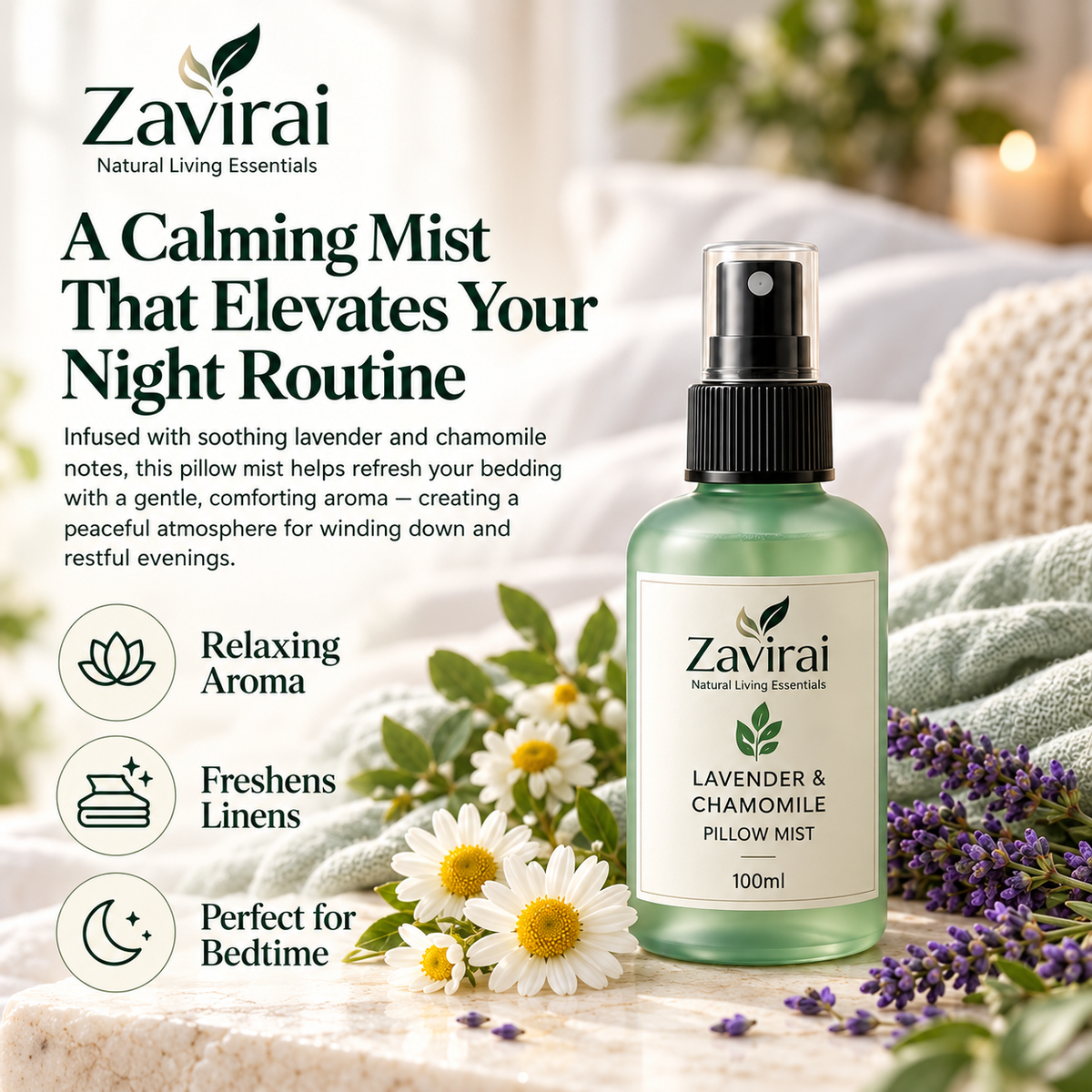 Zavirai Lavender & Chamomile Pillow Mist